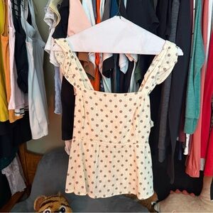 Elegant Cream Polka Dot Blouse